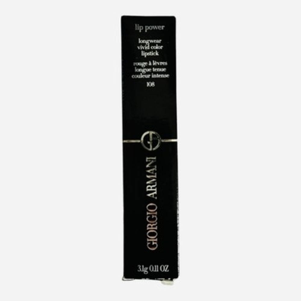 Giorgio Armani Lip Power Longwear Vivid Lip Color 108 IN LOVE Lipstick Rare NIB - Picture 5 of 6
